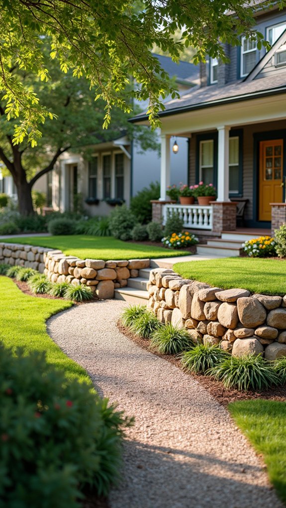 natural river rock wall
