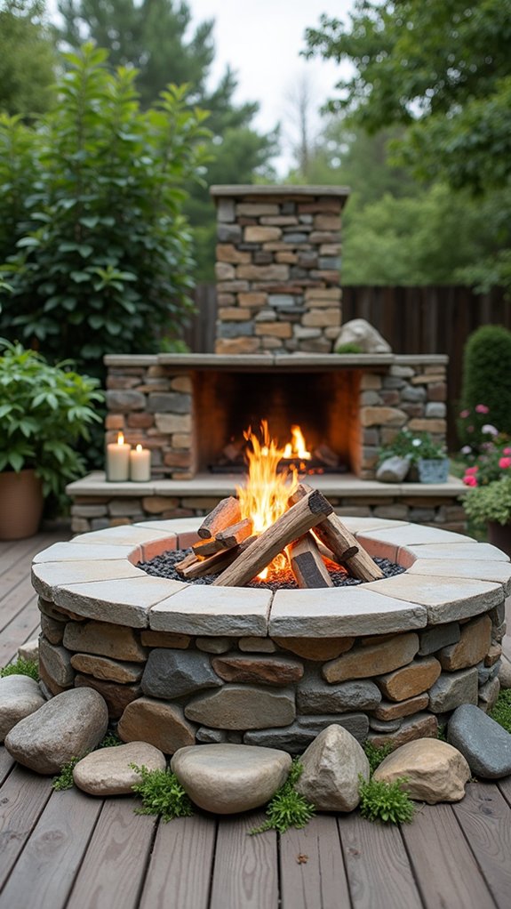 natural rock fireplace surround