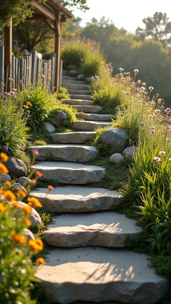 natural stone garden steps