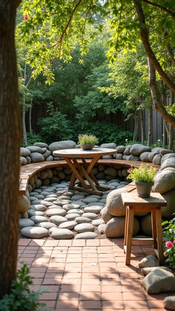 natural stone seating area