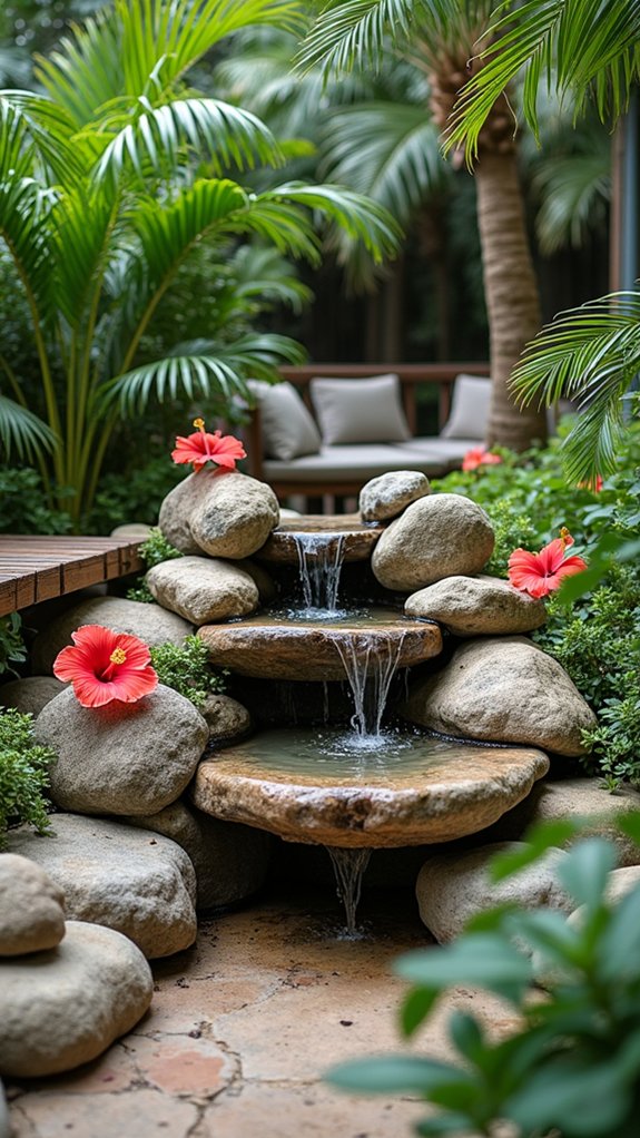 natural stone water feature