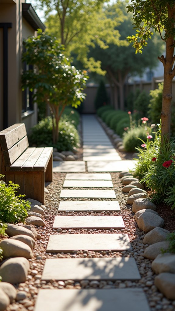 pavers and river rocks