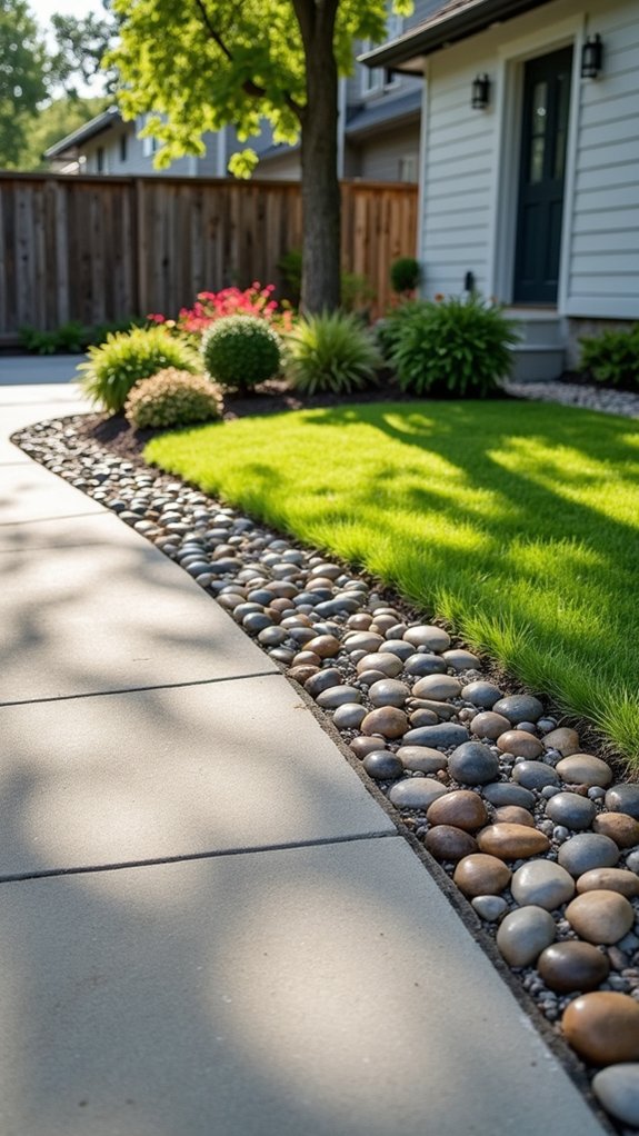 river rock border design