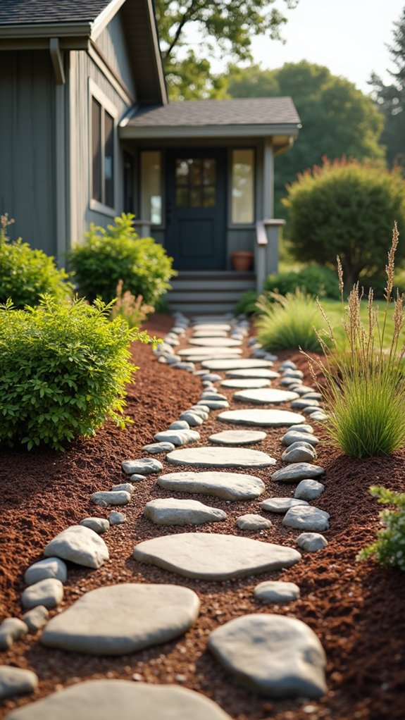 river rock decorative edging