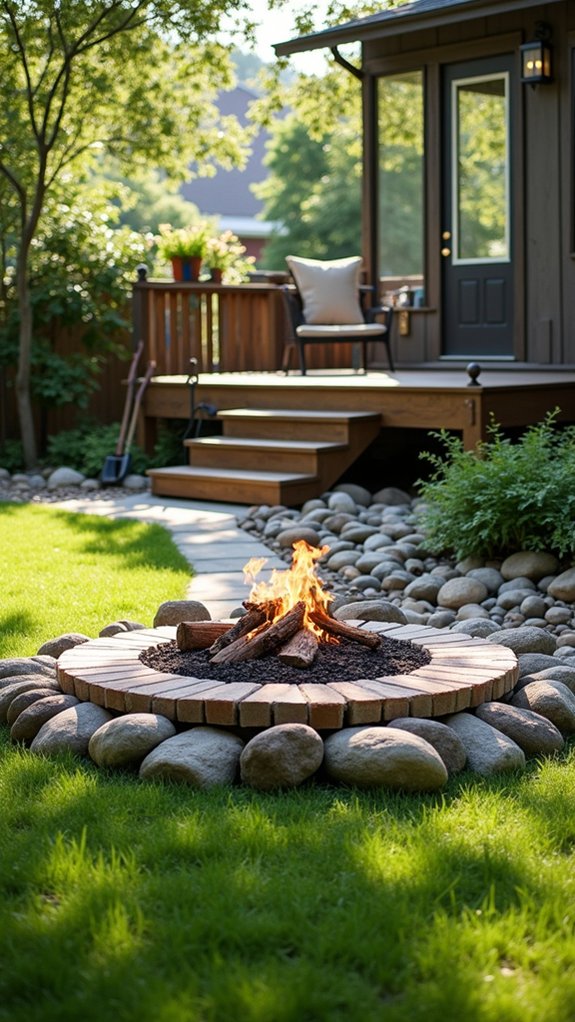 river rock fire pit elegance
