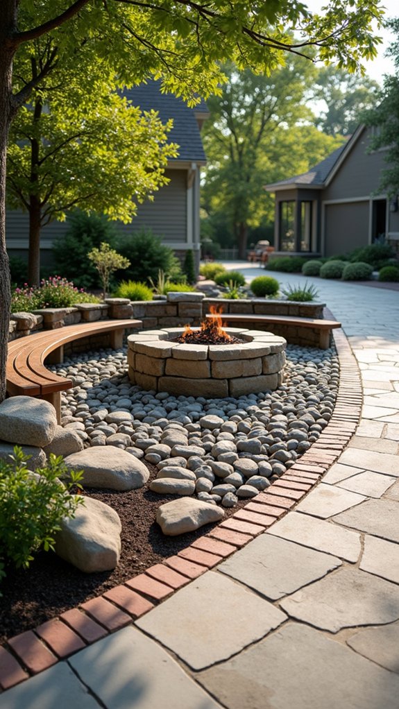 river rock fire pit