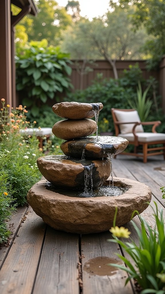 river rock fountain design