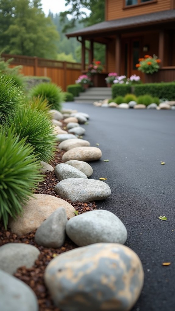 river rock garden bed