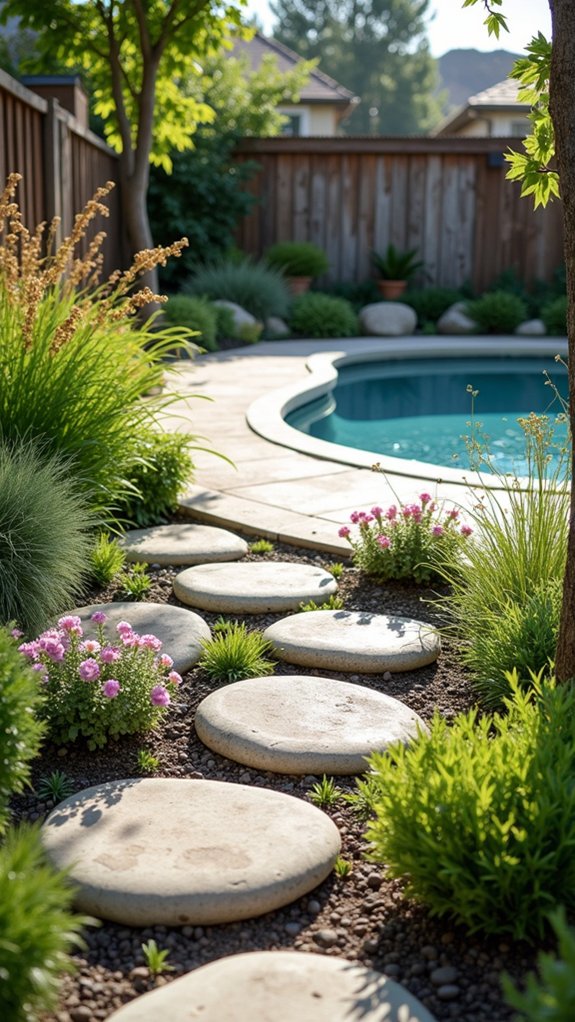 river rock garden edging