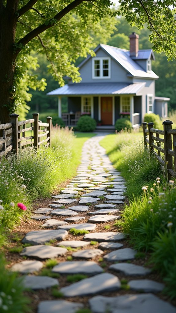 river rock garden pathway