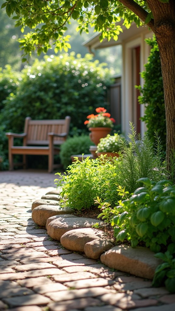river rock herb garden