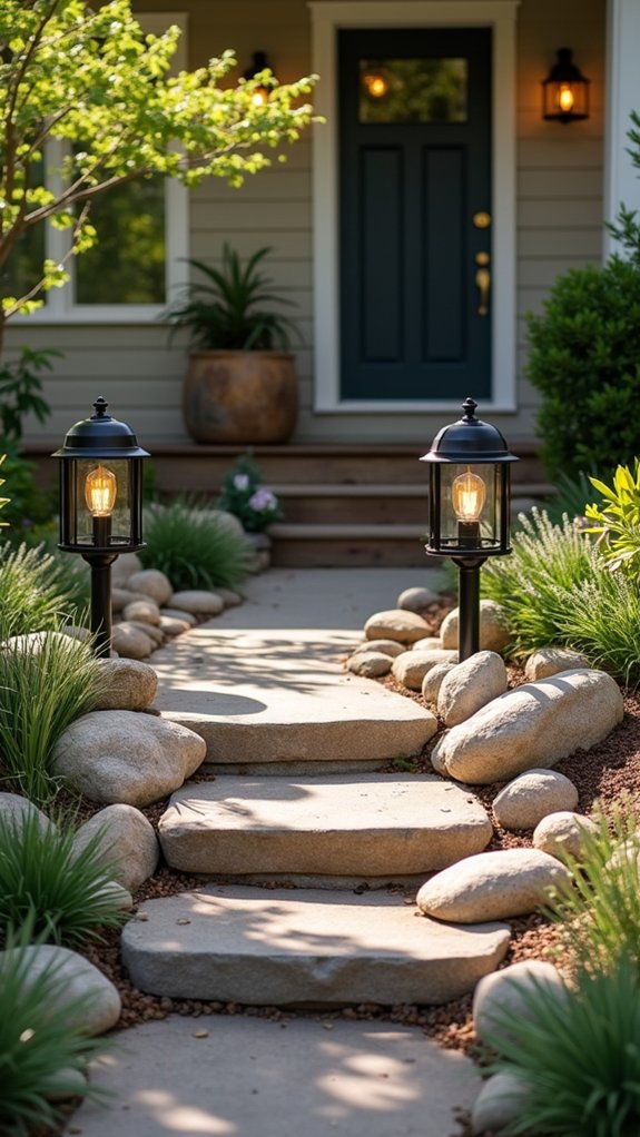 river rock lighting enhancement