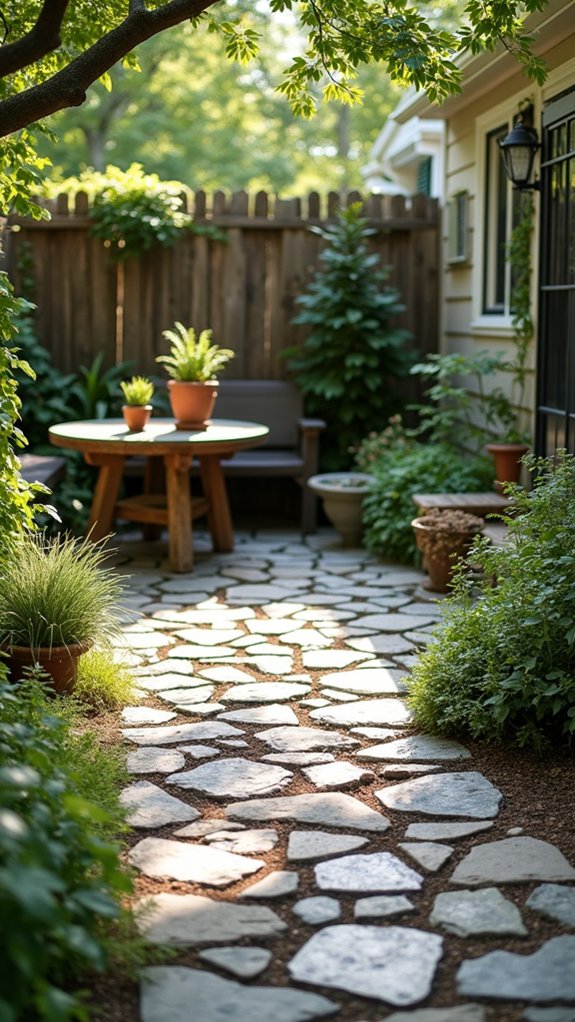 river rock mosaic patio