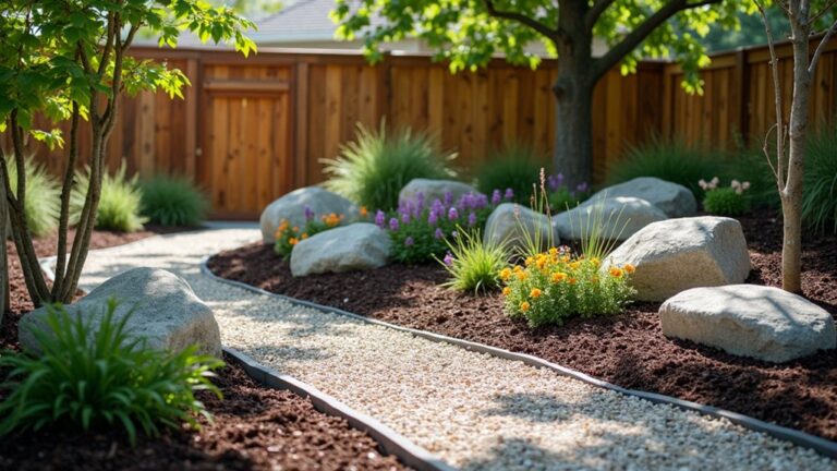 river rock mulch landscaping ideas