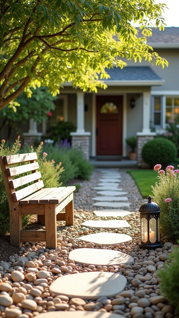 river rock outdoor decor