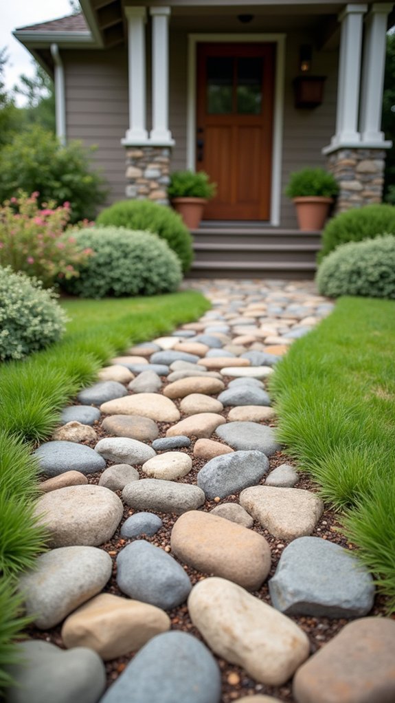 river rock pathway creation