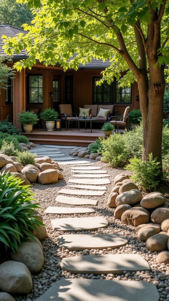 river rock pathway creation