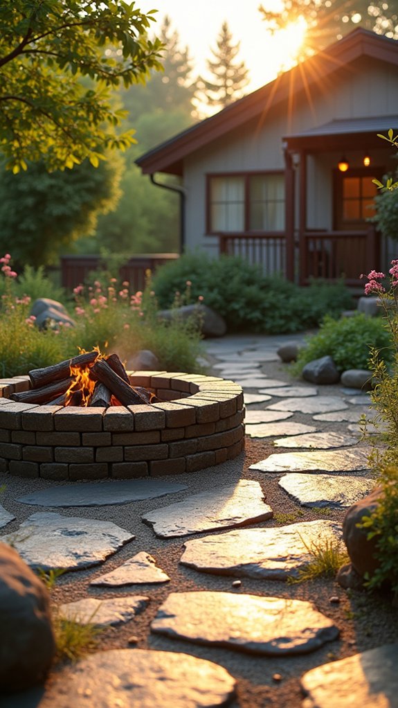 river rock patio design