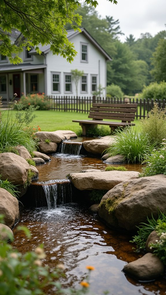 river rock pond feature