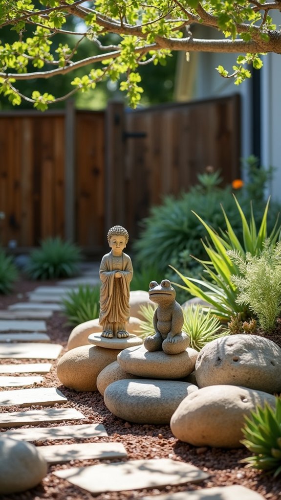 river rock statue bases