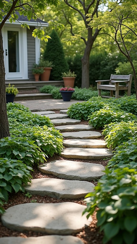river rock stepping stones