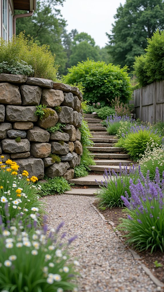 river rock wall construction