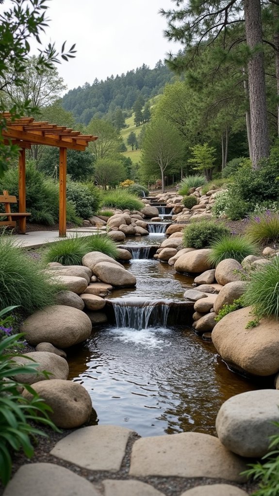 river rock waterfall feature