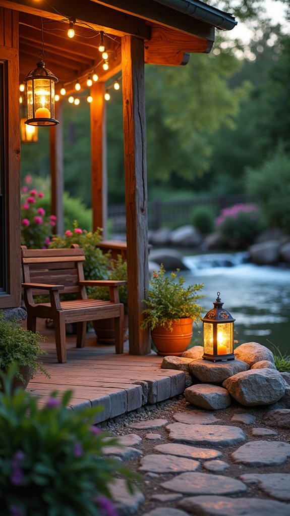 river rocks enhance lighting