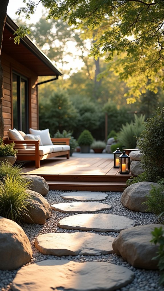 river rocks enhance lighting