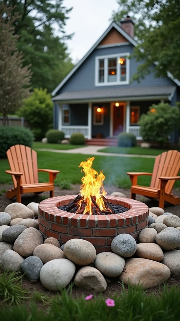 river rocks fire pit