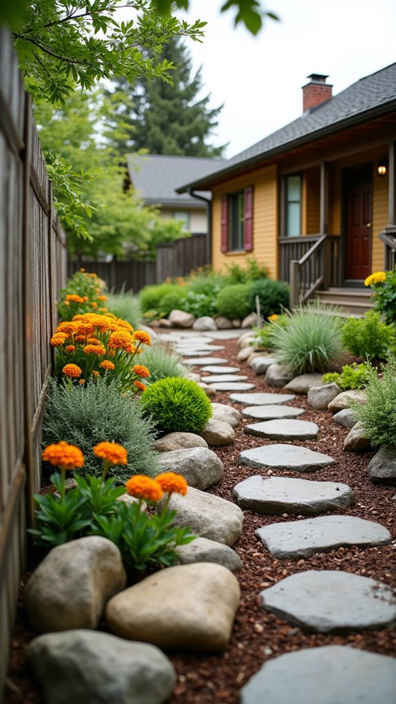 river rocks for mulching