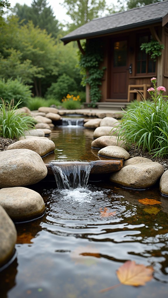 river rocks water feature