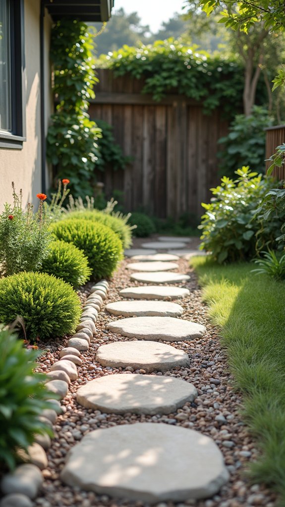 river stone garden borders