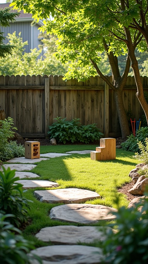 river stones play area