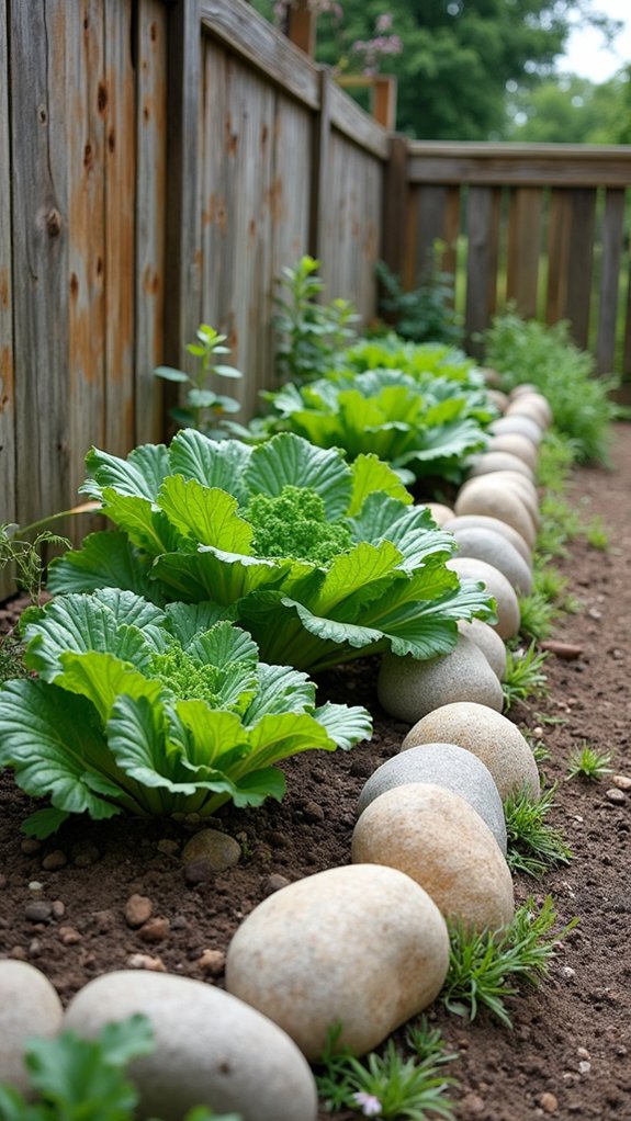 rock edging enhances gardens