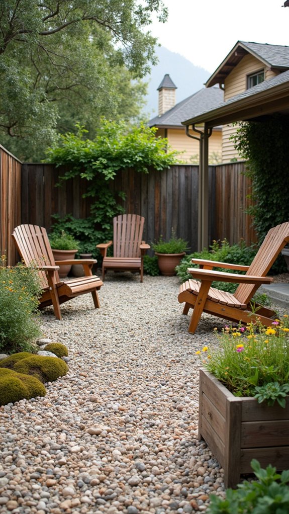 rustic gravel patio creation