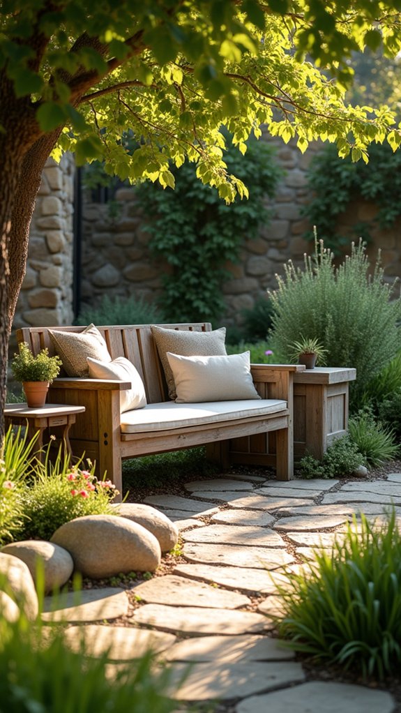 rustic outdoor seating area
