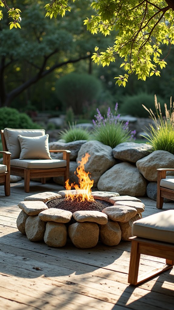 rustic river rock base