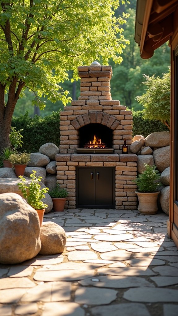 rustic river rock grill