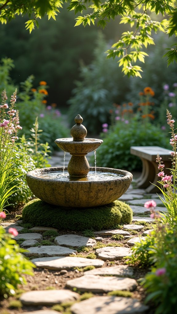 rustic stone fountain creation