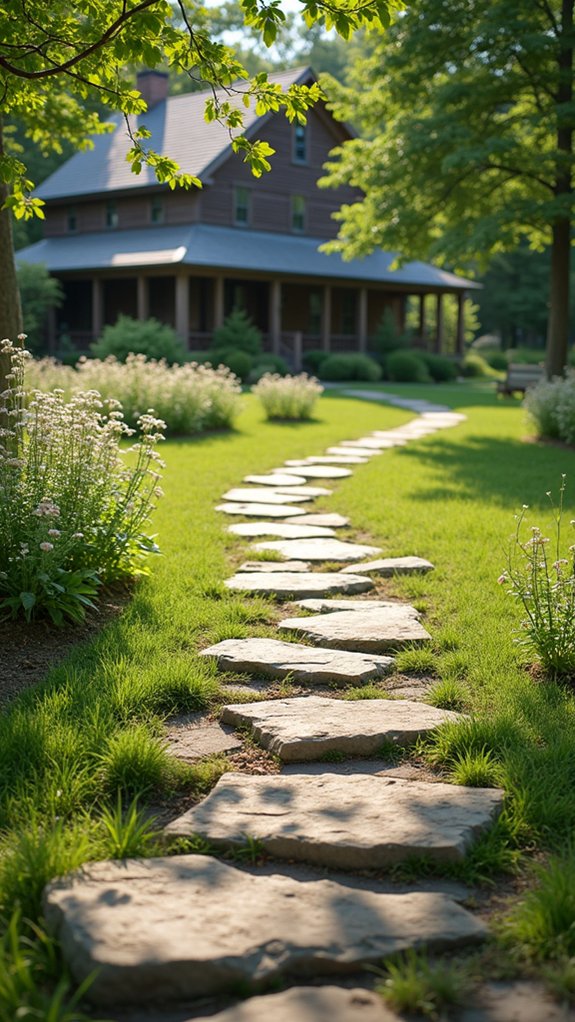 rustic stone walkway design
