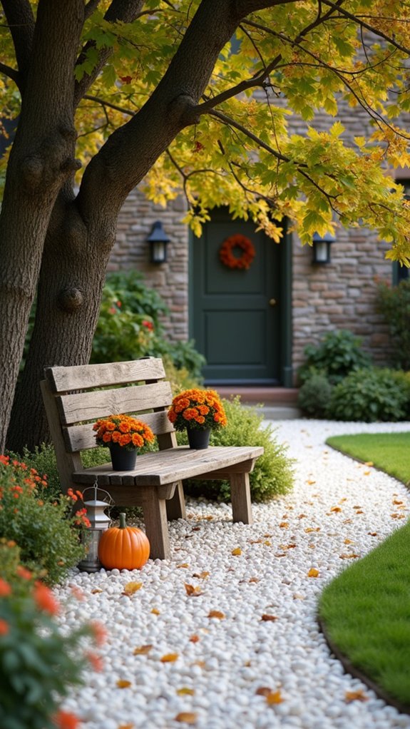 seasonal decor with stones