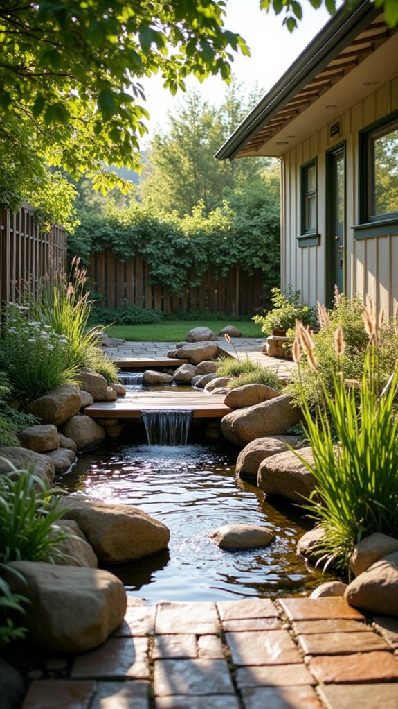 serene oasis with river rocks