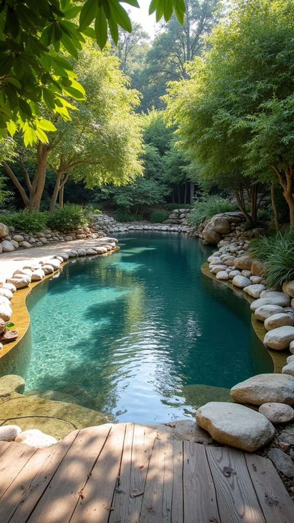 serene polished stone pools