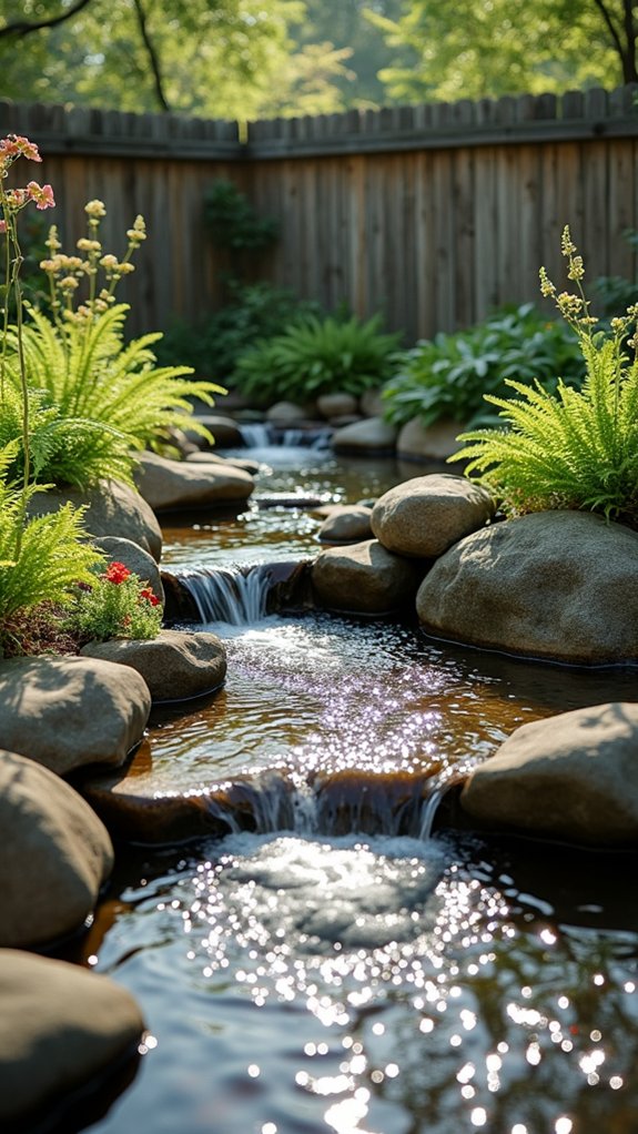 serene pond with river stones