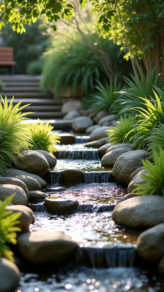 serene river rock features