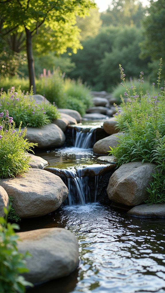 serene river rock features