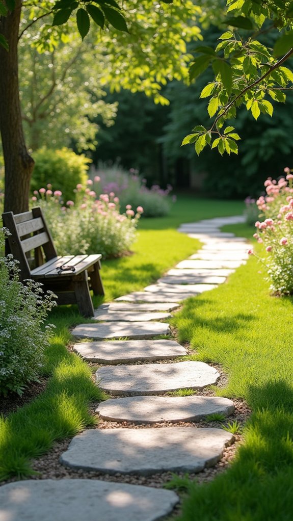 serene river rock pathway