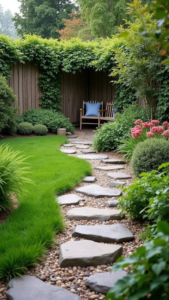 serene river rock pathways