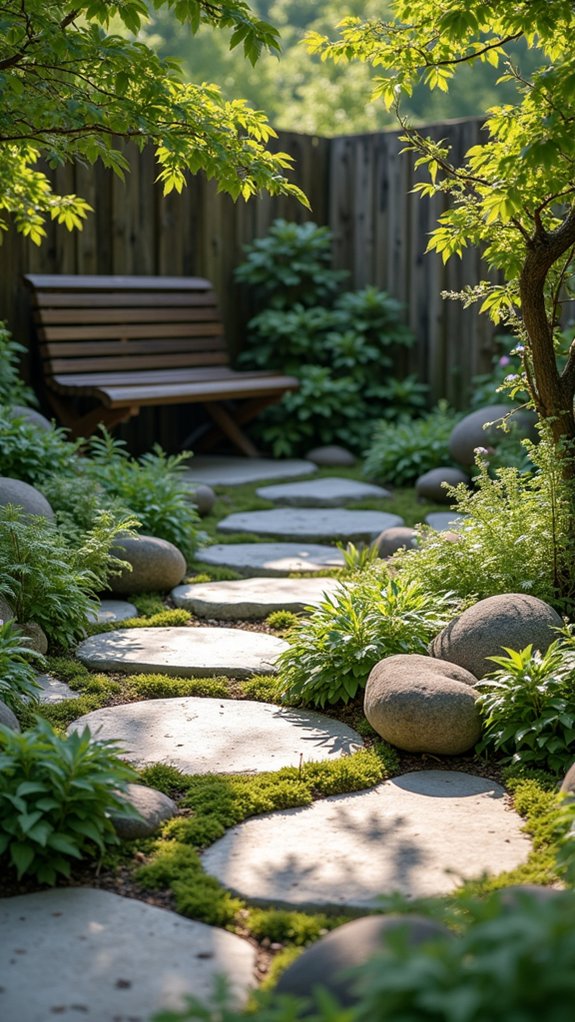 serene stone meditation space